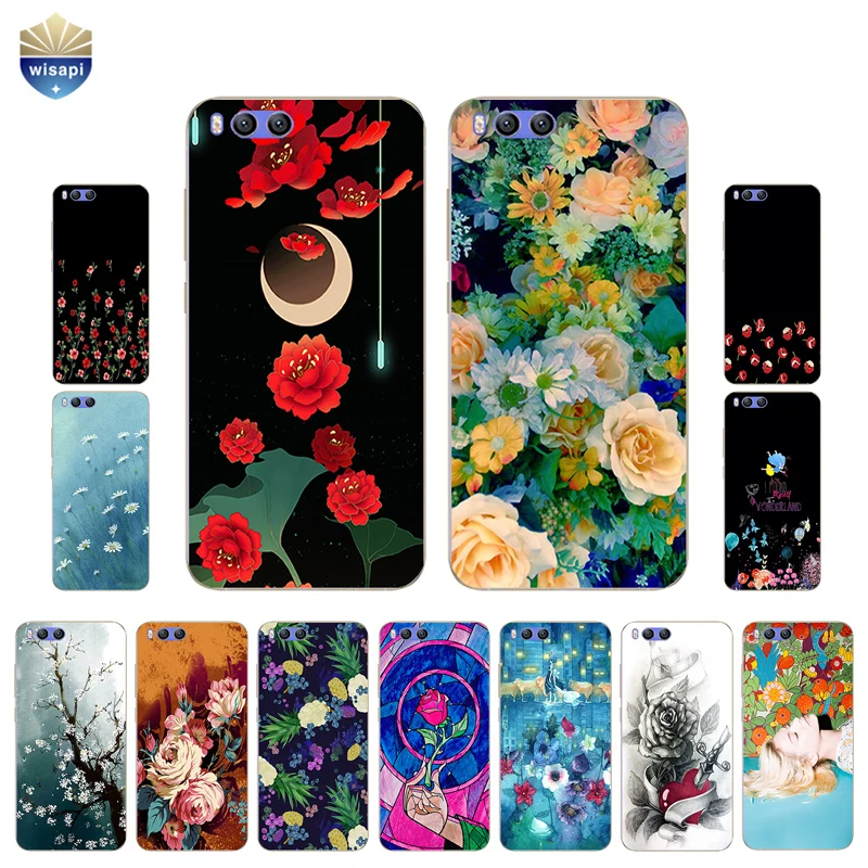 For Xiaomi 6 Phone Case 4c / 4i 4s Shell Redmi 4X Note 5A Pro Coque 4 Cover TPU Beauty Flowers Design | Мобильные телефоны и
