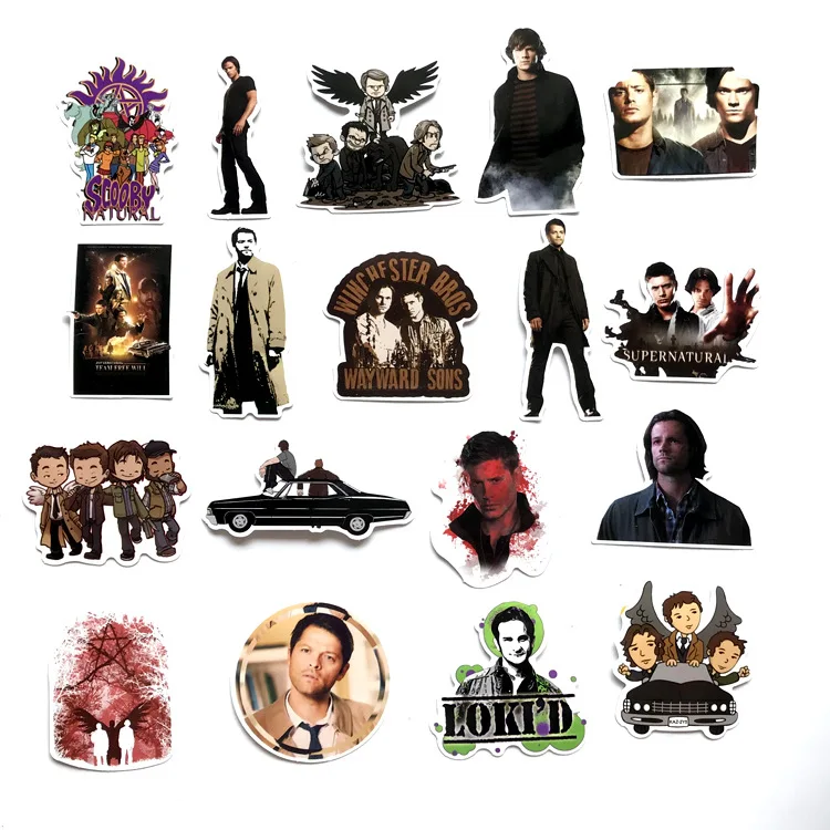 51Pcs/Lot SUPERNATURAL TV Movie Handsome Waterproof Sticker For Fans Luggage Skateboard Phone On Laptop Moto Bicycle Wall Guitar