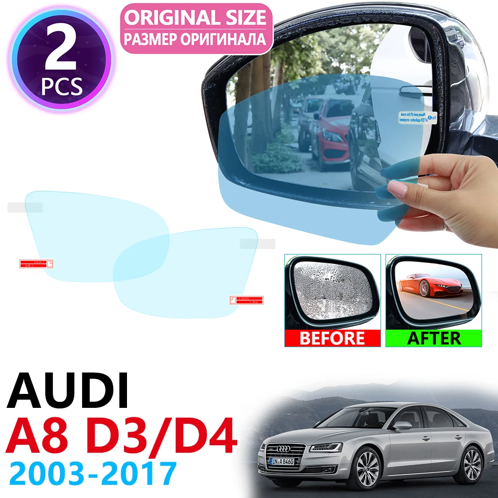 

for Audi A8 D3 D4 4E 4H S8 A8L 2003~2017 Full Cover Rearview Mirror Anti-Fog Films Rainproof Anti Fog Film Clean Car Accessories