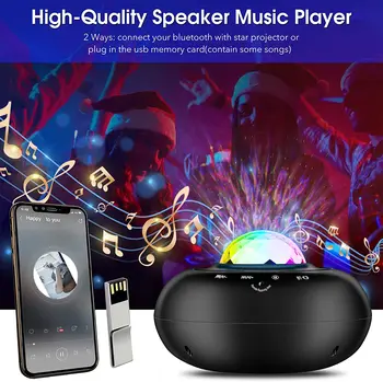 

Galaxy Projector Ocean Wave Projector Works with Alexa & Google with WiFi APP & Voice Control Bluetooth Night Light Perfec