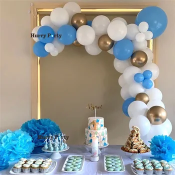 

90pcs/set DIY boy Birthday Balloon Garland Arch Kit metallic Gold White Balloon Baby Shower Weddings Party Decoration Supplies