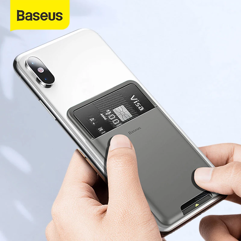 Baseus-funda trasera con ranuras para tarjetas para iPhone, carcasa de lujo con pegatina de 3M, de silicona, Teléfono Universal, 11Pro, X, XS, Max, XR