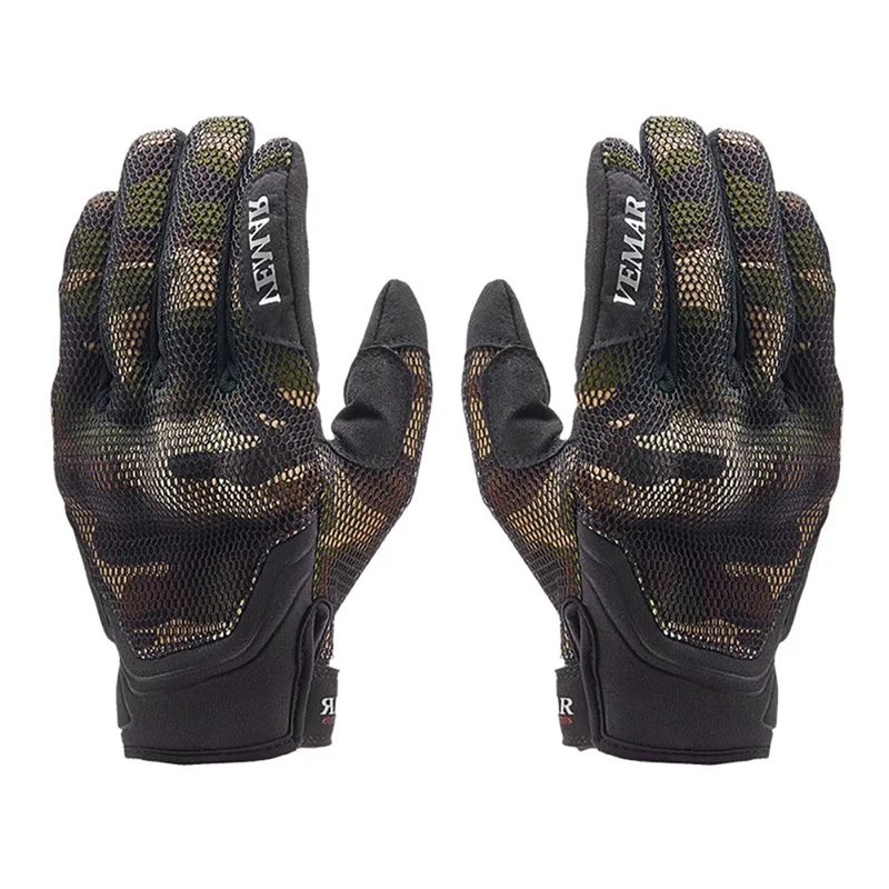 Зеленый Велосипедные перчатки полный палец дышащие противоскользящие сенсорный экран мотоциклетные защитные перчатки аксессуары - Цвет: Зеленый