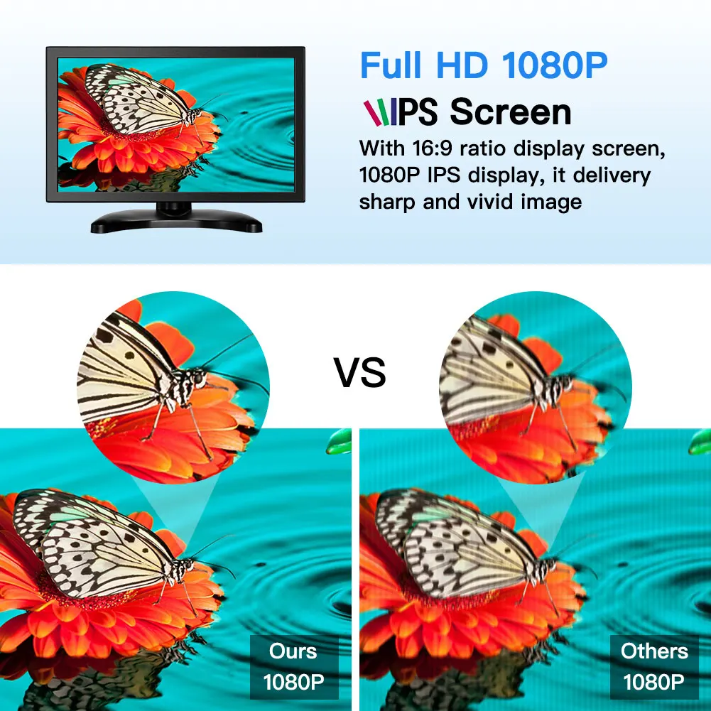 13.3 ġ HD LCD , AV HD BNC VGA USB Է, HD 1920x1080P IPS ÷,     Ŀ ݼ