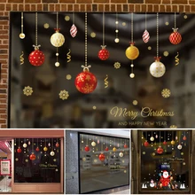 Christmas Ball Wall Stickers Christmas Decoration Waterproof Pendant Holiday Ornaments @LS