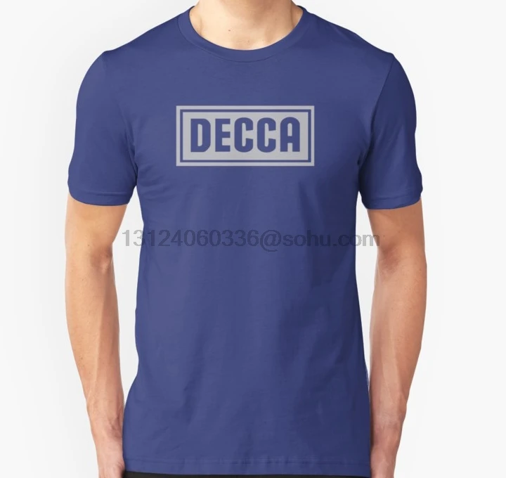 Мужская футболка с коротким рукавом Decca Record Label унисекс круглым вырезом Женская |