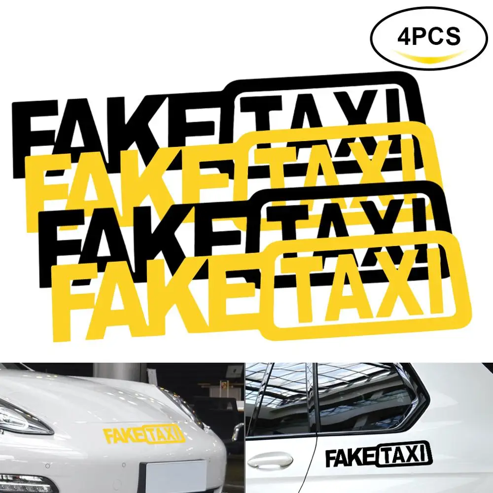 4 шт. поддельные автомобильные отражающие наклейки для такси Предупреждение ющие