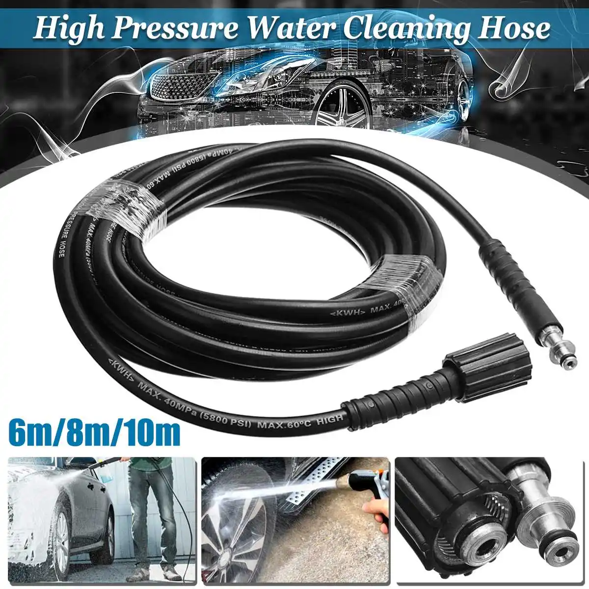 6//8//10m High Pressure Washer Water Cleaning Hose For Karcher K3 K5 K4