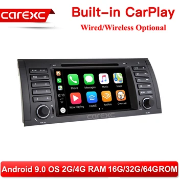 

CarExc One Din Android 9.0 Auto Radio Navigation System Support Wireless CarPlay For bmw 520i 525i 528i 530i 535i 540i e39 e53