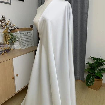 

White waxberry White Striped Silk Summer 115cm Garment sewing materials dress clothing fabric Free shipping