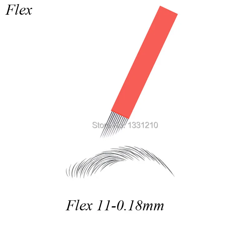 

Semi-permanent tattoo Laminas Flex 11 Nano 0.18mm Microblading Needles 11 Pins Manual Line Eyebrow Tattoo Needles Tattoo Blade