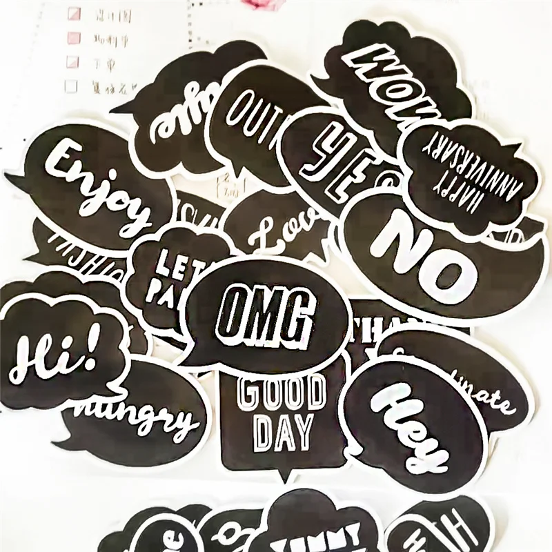 

33 шт. креативные милые Мультяшные наклейки для скрапбукинга с английскими сообщениями/декоративные наклейки/творческие фотоальбомы/Дети