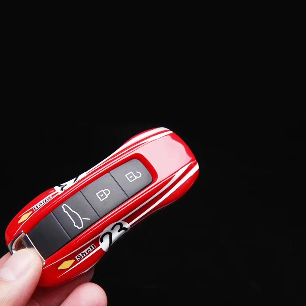 

Key cover for Porsche Cayenne Panamera 971 911 9YA Macan Boxster car key case shell remote key glossy 23 racing style key case