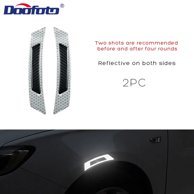 White-Wheel Eyebrow Doofoto 3D Светоотражающая Предупреждение ющая полоса бампера дверная ручка Чаша крышка наклейка отражатель автомобиля внешние аксессуары универсальные - Цвет: White-Wheel Eyebrow