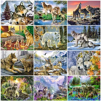 

HUACAN 5d Diamond Painting New Arrivals Wolf Diamond Art Mosaic Animal Handmade Gift Embroidery Home Decoration