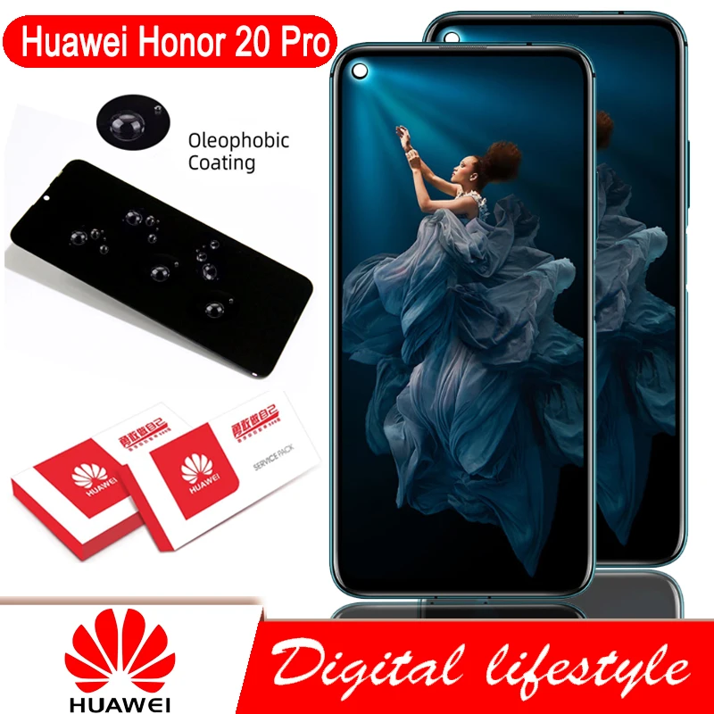 Оригинальный 6 26 ''ЖК дисплей Замена с рамкой для Huawei Honor 20 Pro ЖК сенсорным