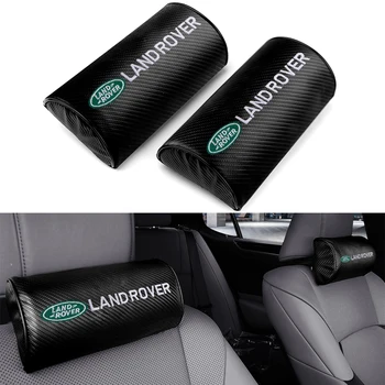 

2Pcs Carbon fiber leather Car Neck Pillows Neck Rest Headrest for Land Rover Ranger Autobiography Freelander Evoque Discovery