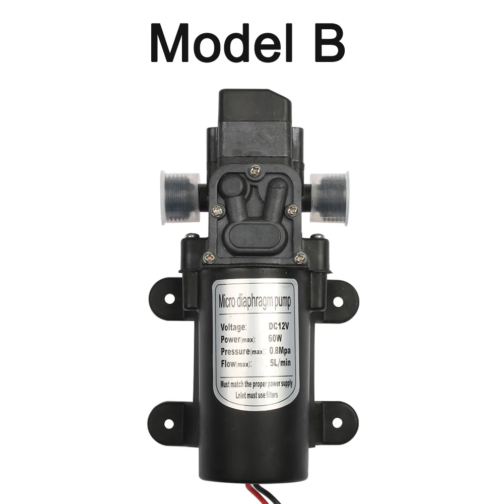 DC12V 60 Вт микро электрический мембранный Водяной насос автоматический переключатель 5л/мин высокое давление для автомойки спрей 0.8мпа 5л/мин - Напряжение: B