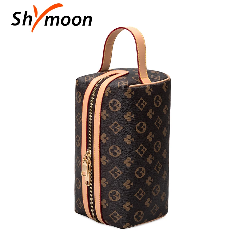 

SHYMOON 2020 New Style Luxury brand design Women Handbags vintage Female high quality Women Makeup Bag Hanging Bathroom Wash Bag