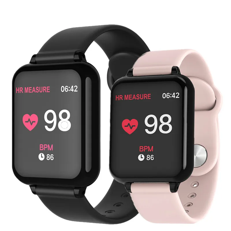 Comprar B57 banda inteligente de presión arterial reloj inteligente Monitor de ritmo cardíaco pulsera de Fitness hombres mujeres deporte pulsera IP67 impermeable