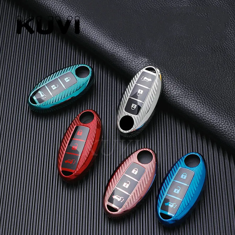 Carbon TPU Car Remote Key Case Cover Shell for Nissan Qashqai X-Trail T32 T31 Juke J10 J11 Kicks Tiida Pathfinder Note for Infiniti key case key case cover car key shell remote control case cover