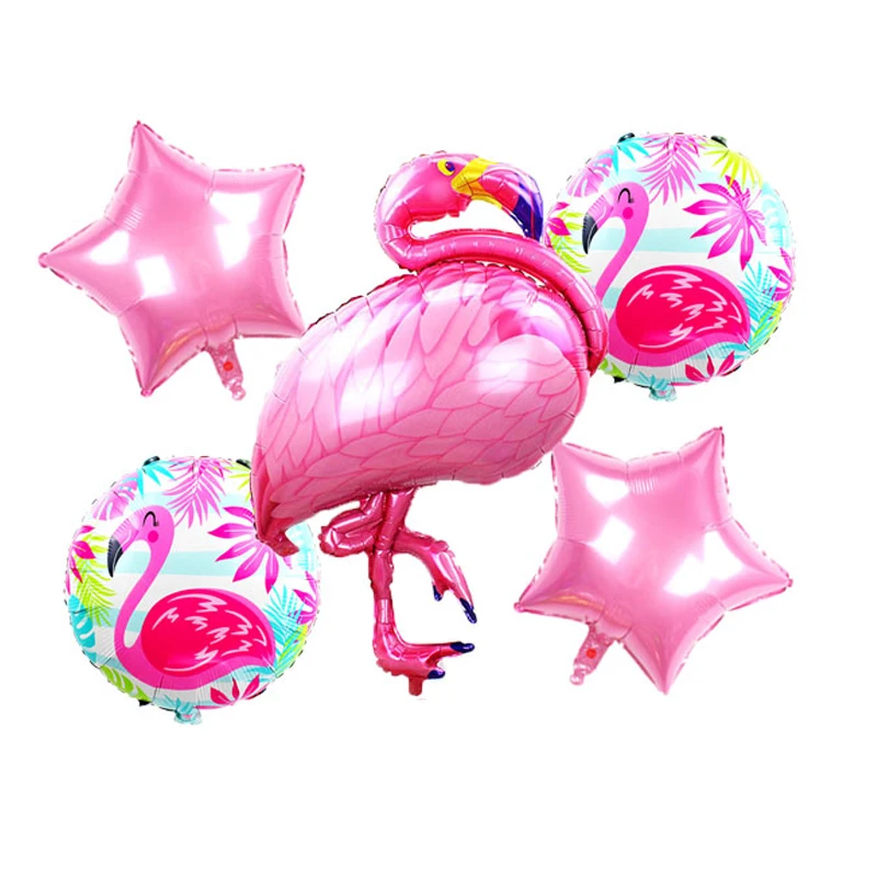 

large Flamingo Aluminum balloons 1st 18inch round happy birthday decorations kids shower star surprise globos