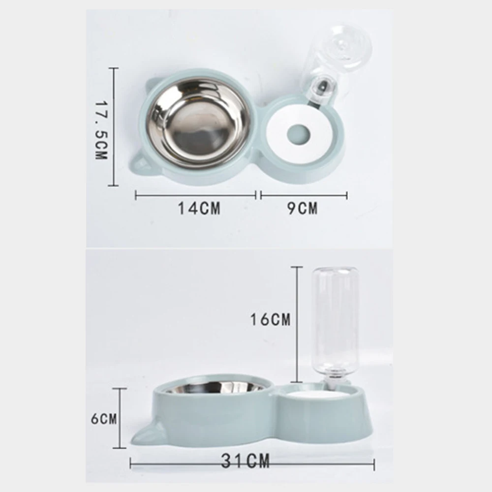 Кошка собака кормушки Еда воды Нержавеющая сталь собака питьевой блюдо тарелки