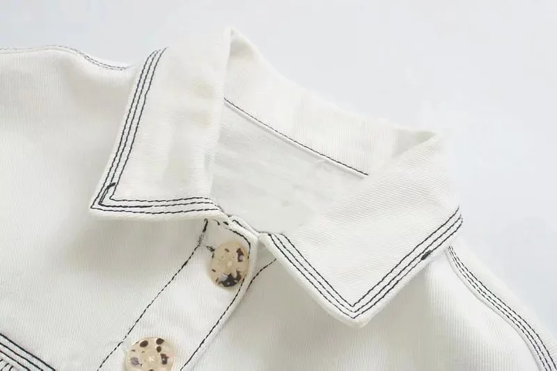 

WOMEN'S Dress 2019 New Style Fold-down Collar Single Breasted Jeans Coat I Europe And America NS New Style Pocket Loose-Fit Jack