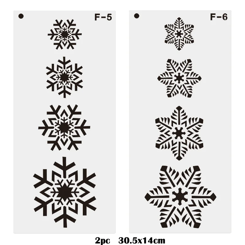 9pc christmas stencil openwork painting template diy embossing diary accessories scrapbooking reusable office school supplies 2pc Stencil Snowflake Painting Template DIY Scrapbook Coloring Embossing Album Decoration Cake Office School Supplies Reusable