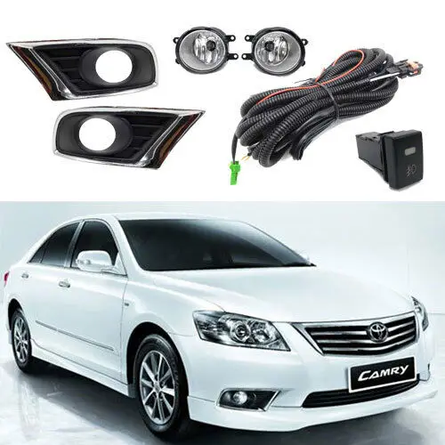 1 комплект, автомобильный бампер, головной светильник для Camry, противотуманный светильник Aurion 2009~ 2011y, галогенная лампа 4300 K, провод, Головной фонарь для Camry, противотуманная фара