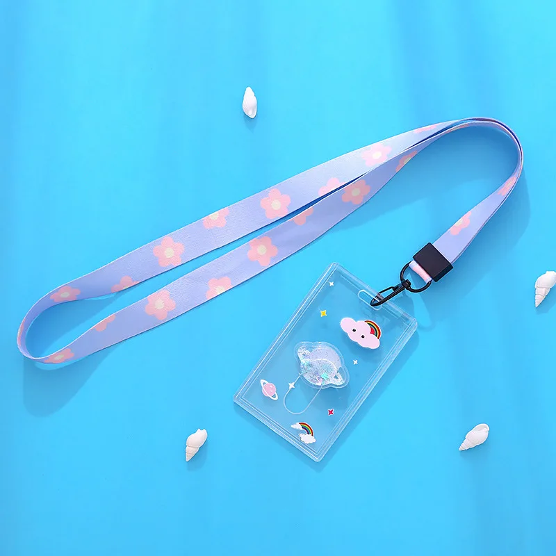 2 New Cute Quicksand Animals Lanyard Credit Card ID Holder Bag Student Women Travel Bank Bus Business Card Cover Badge - Цвет: 2