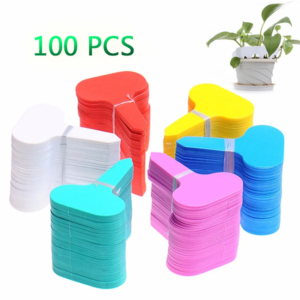 

New 100 Pcs 5x7cm Colorful Plastic Pvc Plant Strip-type Tags Markers Nursery Garden Labels Pots Garden Decoration