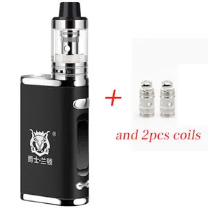 Black and 2 coils Электронная сигарета, регулируемый vape 80 Вт, комплект модов, Встроенный 2000 мАч, батарейный блок, 3 мл, бак, электронная сигарета, большой дымовой Атомайзер - Цвет: Black and 2 coils