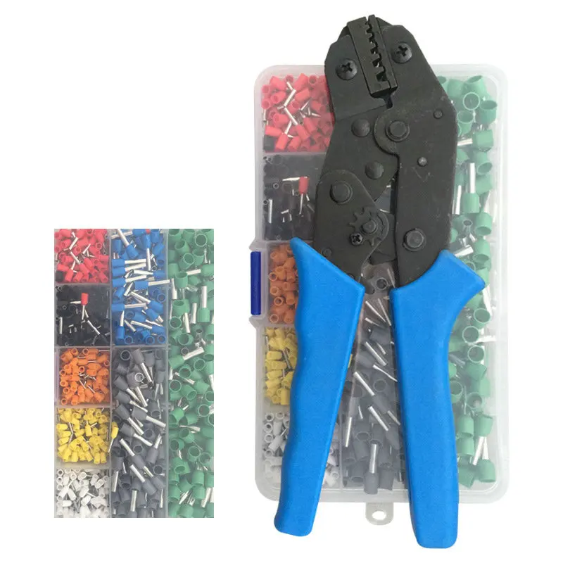

SN Coaxial Cable Press Plier Set 800pcs Extruding Clamp Tool Kit Hook Switch Pin Terminal Crimping Pliers