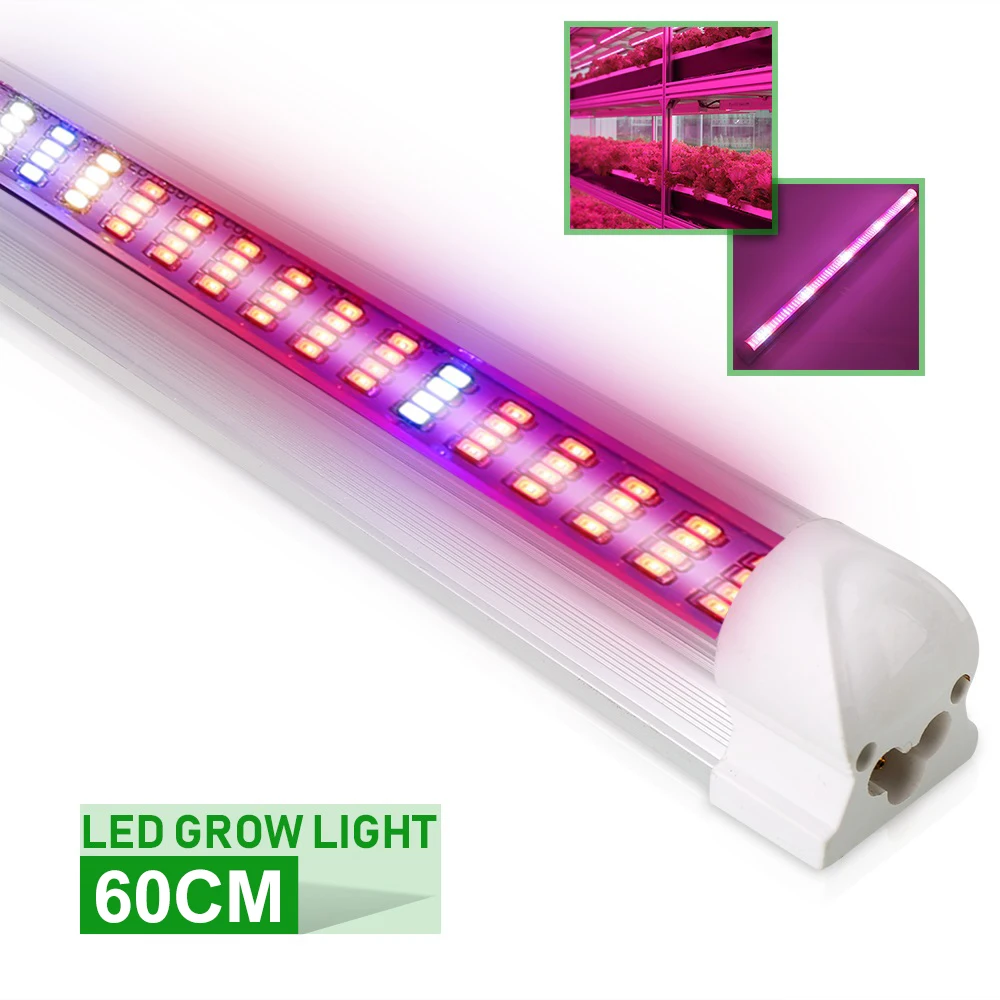 5pcs/lot 60cm 90cm 120cm T8 Tube Full Spectrum Hydroponic LED Grow Light Bar 30W 45W 60W Plant Grow Lamps for vegs grow tent