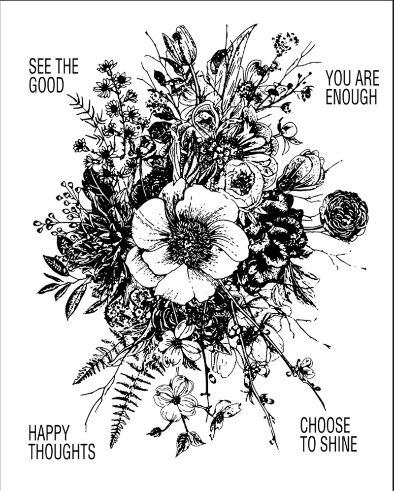 

11x16 Flowers Transparent Clear Stamps for Scrapbooking for DIY Card Making Cutting Crafts Stencil