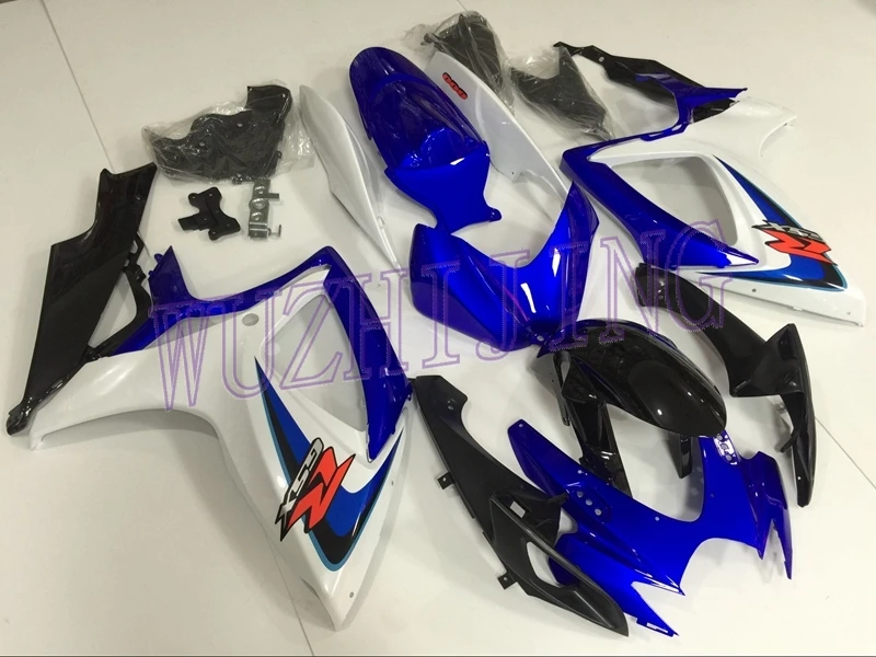 Набор обтекателей 600 06 Обтекатели GSXR600 07 сине-белые Черные Пластиковые обтекатели GSXR750 2006-2007 K6