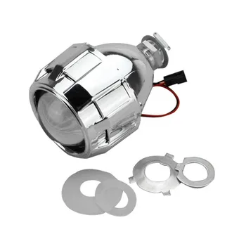 

2.5 inch Headlamp H1 H3 H4 H7 H11 9005 Xenon Mini Bi-xenon HID Clear Projector Lens Cover Shroud Headlight Custom Silver