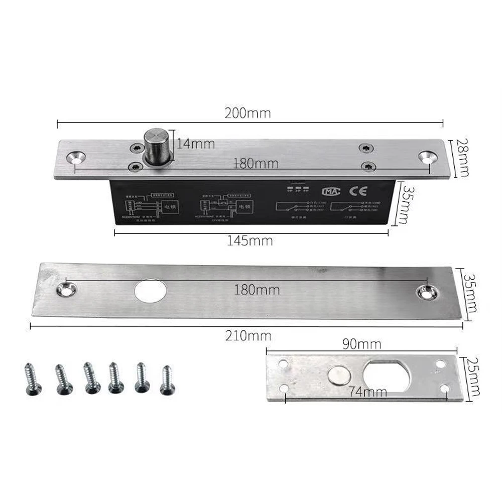 Electronic Lock Electric Lock Magnetic Output with Time delay DC 12V Fail Safe fail Secure Bolt Mortise Door Lock NC/NO