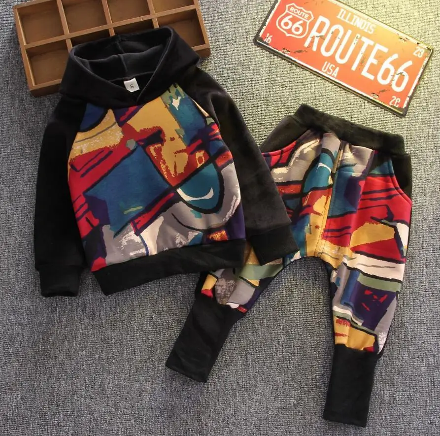 Комплекты одежды для мальчиков весенне-осенние детские модные хлопковые Толстовки+ штаны спортивные костюмы из 2 предметов для маленьких мальчиков, детские костюмы для бега
