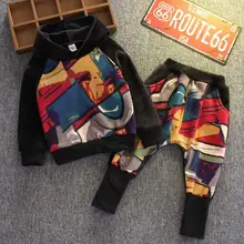 Комплекты одежды для мальчиков весенне-осенние детские модные хлопковые Толстовки+ штаны спортивные костюмы из 2 предметов для маленьких мальчиков, детские костюмы для бега