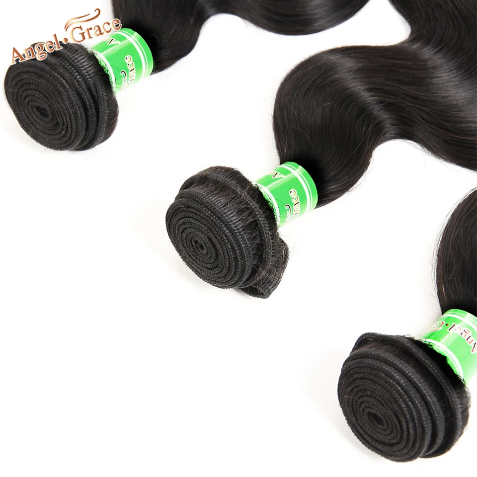 Angel Grace волосы индийские волнистые волосы 4 пучки волосы Remy ткачество 100 г/шт. натуральный цвет человеческие волосы пучки для наращивания
