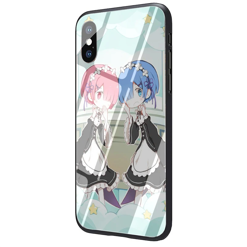 Чехол для телефона EWAU Rem и Ram Re Zero из закаленного стекла для iPhone 5 5S SE 6 6s 7 8 plus X XR XS 11 pro Max - Цвет: G8
