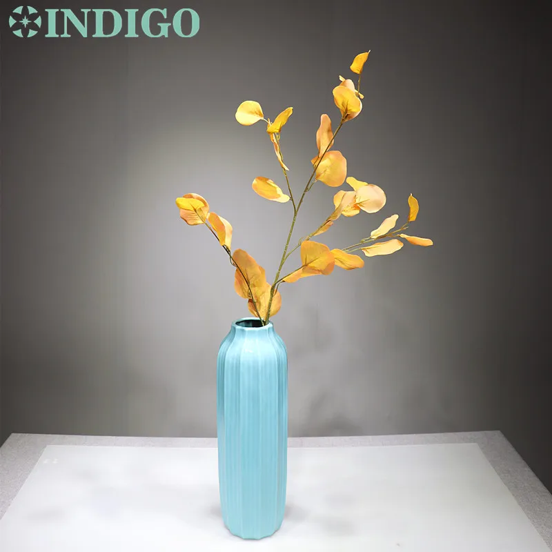 INDIGO-100pcs желтый лист эвкалипта Рождественская стена декоративное искусственное растение Свадебная Цветочная вечеринка