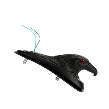 

Motorcycle Eagle Head Ornament With Red Lighted Eyes Black Aluminum Stainless Statue Mount On Motorbike Front Fender Car Bonnet