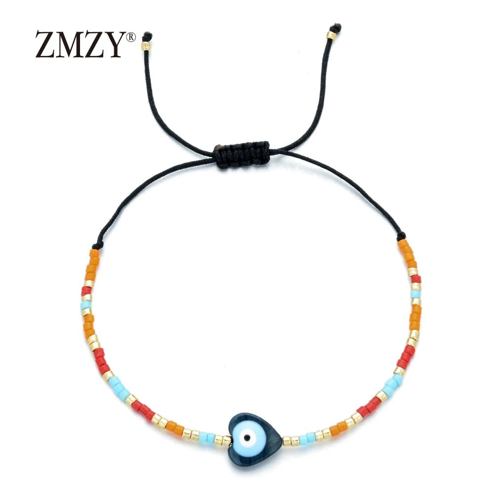 HGSL009-14 ZMZY милые браслеты со сглаза для женщин бисер Boho браслет дружбы ручная работа Seashell бисерный браслет Miyuki подарок для девочки - Окраска металла: HGSL009-14
