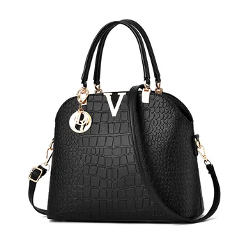 

Women's Bag 2019 New Crocodile Pattern Women's Handbag European and American Women's Shoulder Shell Bag a Generation of Hair