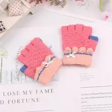 1 pair Children Girls Lovely Winter Warm Fingerless Gloves Fluffy Plush Paw Claw Half Finger Gloves Mitten New Guantes J3