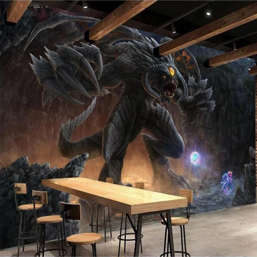 

Drop Shipping Customized Large 3D Wallpaper Mural Warcraft Game Internet Cafe Theme Background Wall Decoration Mural Wallpaper