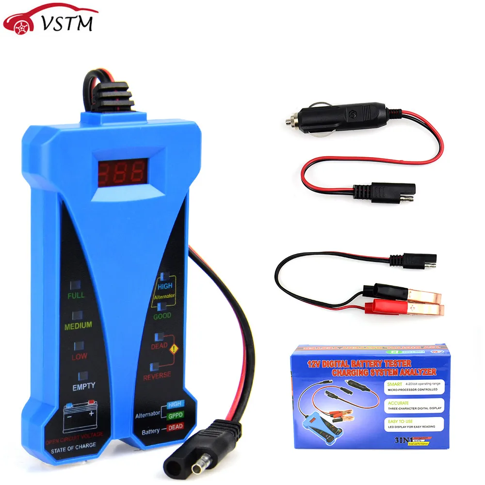 

Newly Smart Digital Battery Tester 12V Voltmeter Alternator Analyzer LED Display for Car Motorcycle Boat Electrical Tool